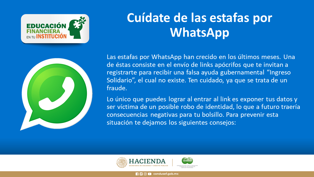 Cuídate de las estafas por Whatsapp
